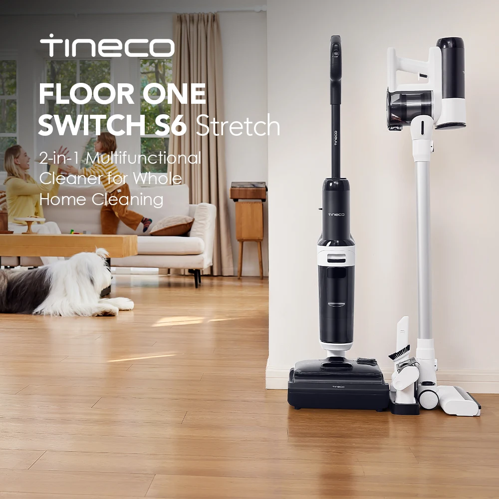 Tineco Floor One Switch S6 Stretch Aspirador Híbrido, 180° Acostado Plano, Anti-Enredos, Secado Rápido A 85℃, 40 Min De Aspirado En Húmedo, 50 Min De Aspirado En Seco, 21Kpa Limpieza De Doble Borde Para Toda La Casa Y Debajo De Los Muebles — -12%, 53.88€ Coupon, from 395.12€ – 12% descuento – €395.12