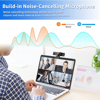 Webcam USB Webcam with Microphone, 1080P USB Camera Web Camera Video Cam Calling Conferencing Streaming for PC/Laptop/Computer