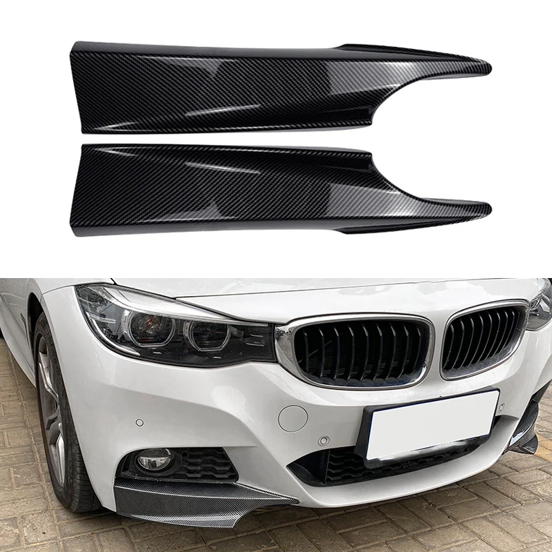 

For BMW 3 Series GT F34 320i 325i M Sport Carbon Fiber Front Bumper Side Splitter Cover Lip Air Vent Intake Spoiler 2014-2019