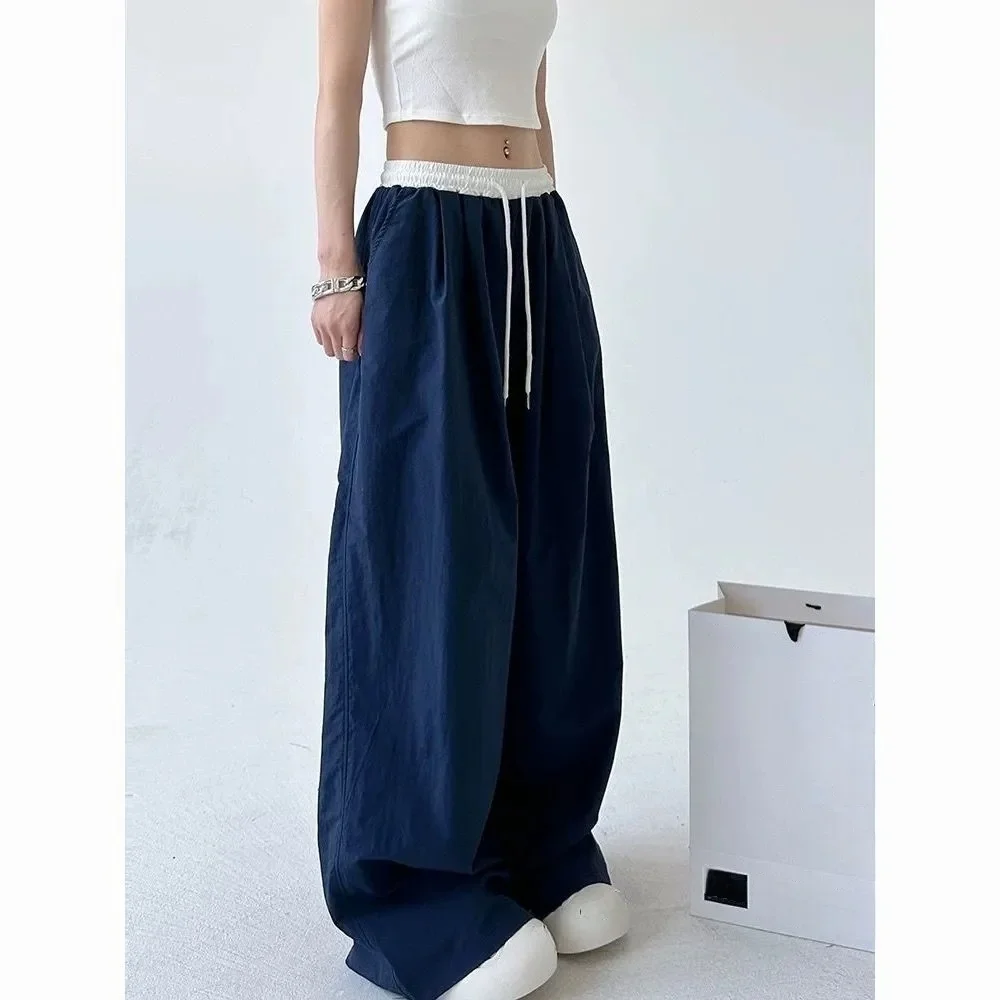 High Street frauen Breite Bein Hosen Kordelzug Y2K Gothic Hip Hop dame Cargo Hosen Hotsweet Passenden Weiblichen Hosen sommer Neue – Detail 9