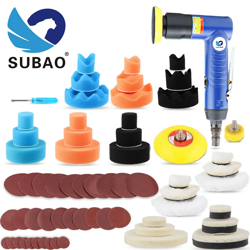 SUBAO 948 right angle pneumatic sandpaper machine set 1 inch/2 inch/3 inch polishing machine eccentric polishing machine