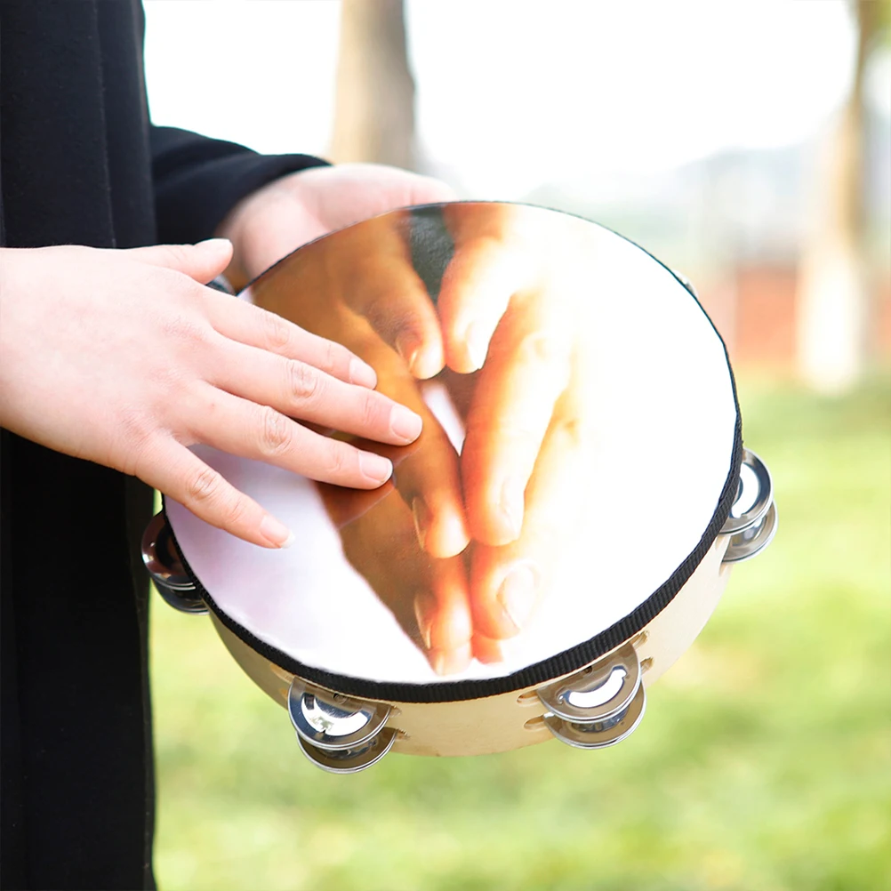 

Percussion Hand Drum 8 Inch Wood Kids Educational Musical Instrument Handheld Drum Soft Surface Sound
