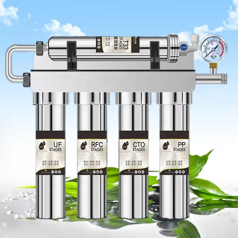 

Кухонный фильтр для воды JSQ-LV5 из нержавеющей стали, 5-ступенчатый ультра-фильтр для очистки воды из-под крана, для прямого питья, без электричества