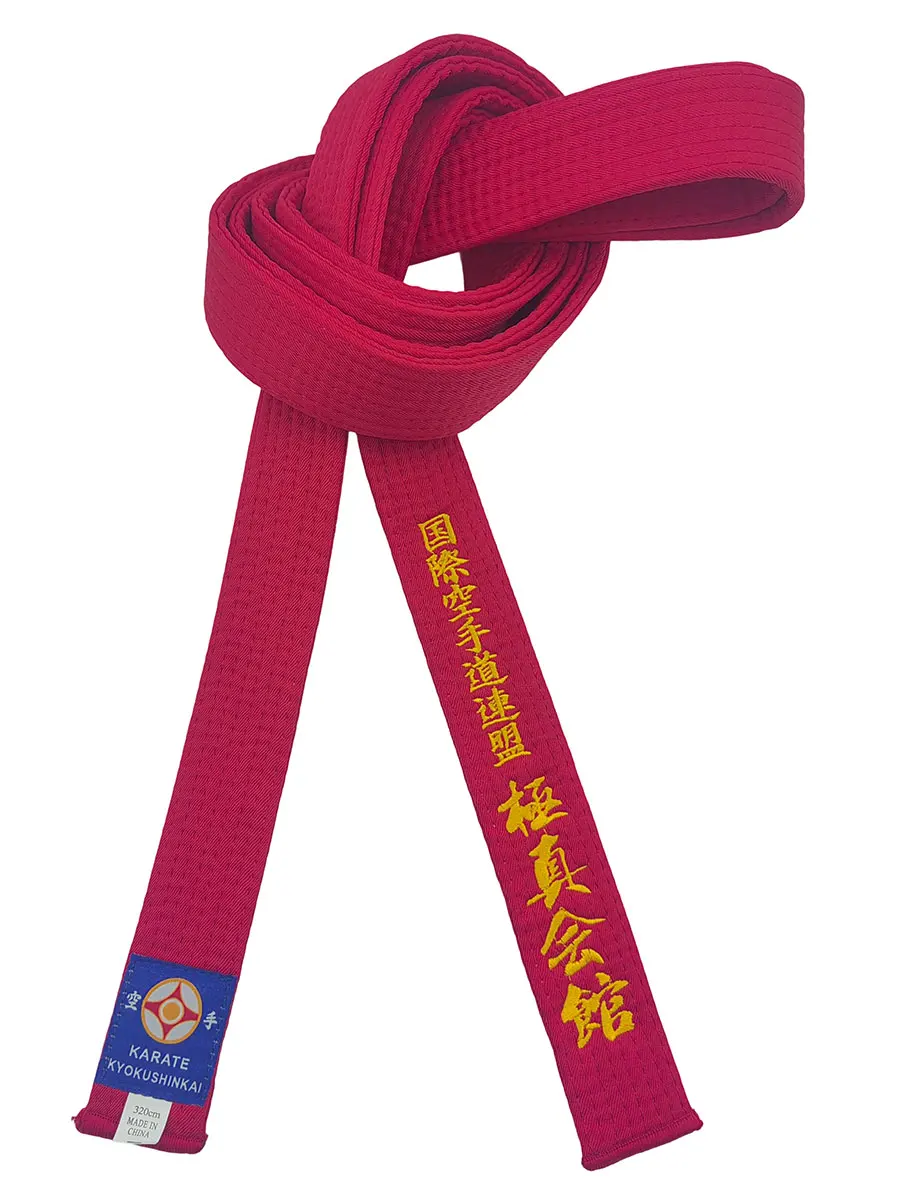 IKF Karate Red Belts International Karate Federation Kyokushi Sports 2.2m-2.8m Wide 4cm Students take the grade embroider word