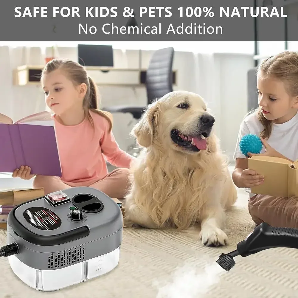 2500W加圧スチームクリーナー、1.2L水タンク、6つのアタッチメント付き、多目的、家庭、車、キッチン清掃用