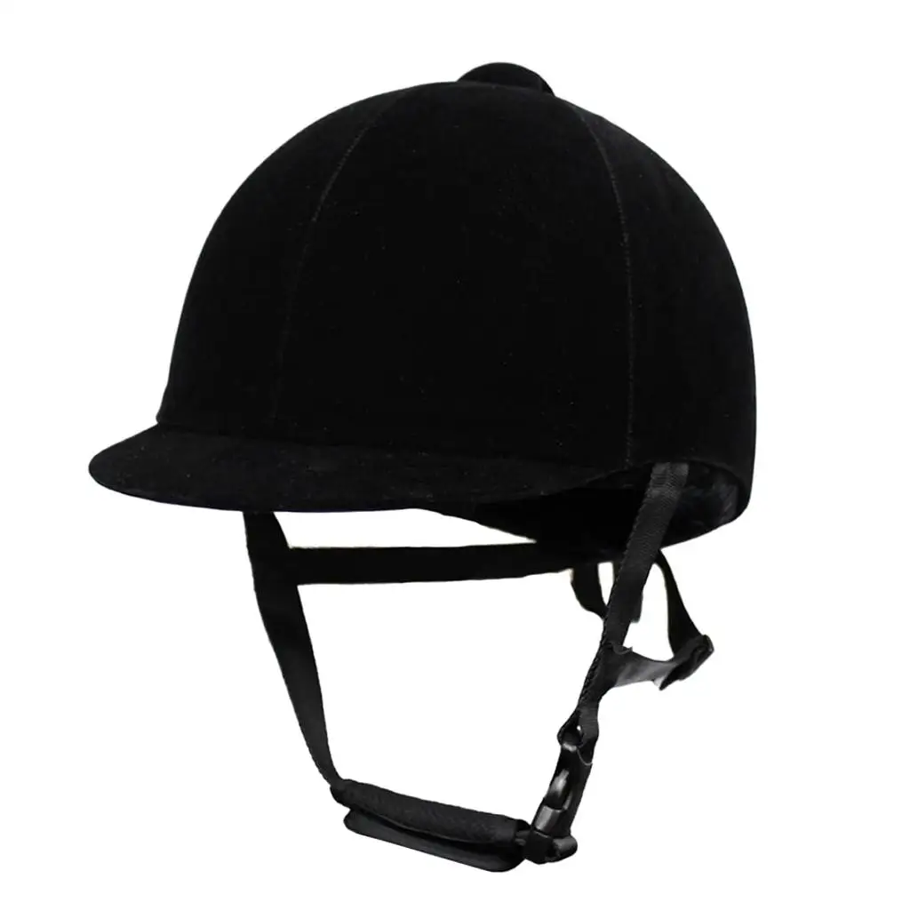 Equestrian Helmet Velvet Material Breathable Protective Horse Riding Hat Visor Adjustable Strap for Youth Women Men