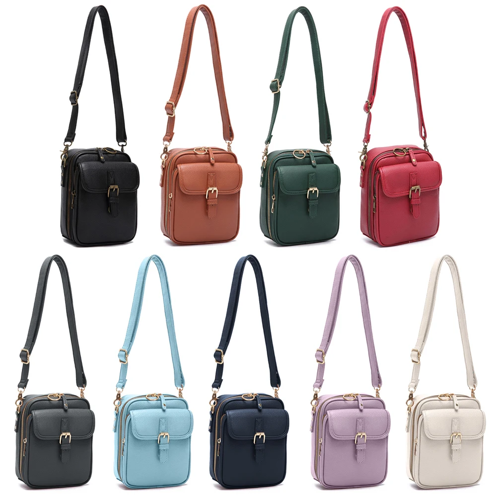 Crossbody Leather Bag Vintage Anti-Theft Shoulder Bag Messengers Bag for Women Men