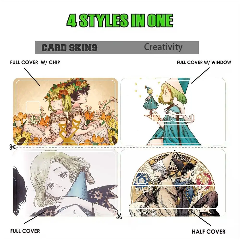 Witch Hat Atelier Anime  Sticker Film Tape Skin for Credit Card Debit Card Waterproof Stickers Cartoon