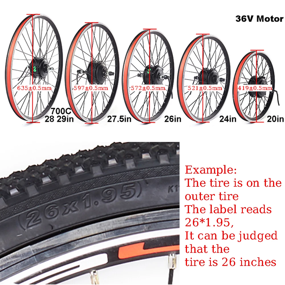 CSC 48 فولت 1000 واط 1500 واط العجلات الخلفية 20 "26'' 27.5 ''29'' دراجة كهربائية تحويل عدة 36 فولت 250 واط 350 واط 500 واط Ebike محور مجموعة المحرك #2