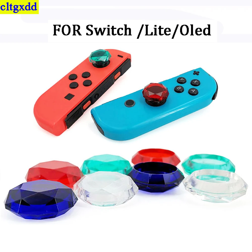 1 pair suitable for Switch Lite Joycon crystal analog joystick thumb joystick cap Switch controller silicone anti slip cover