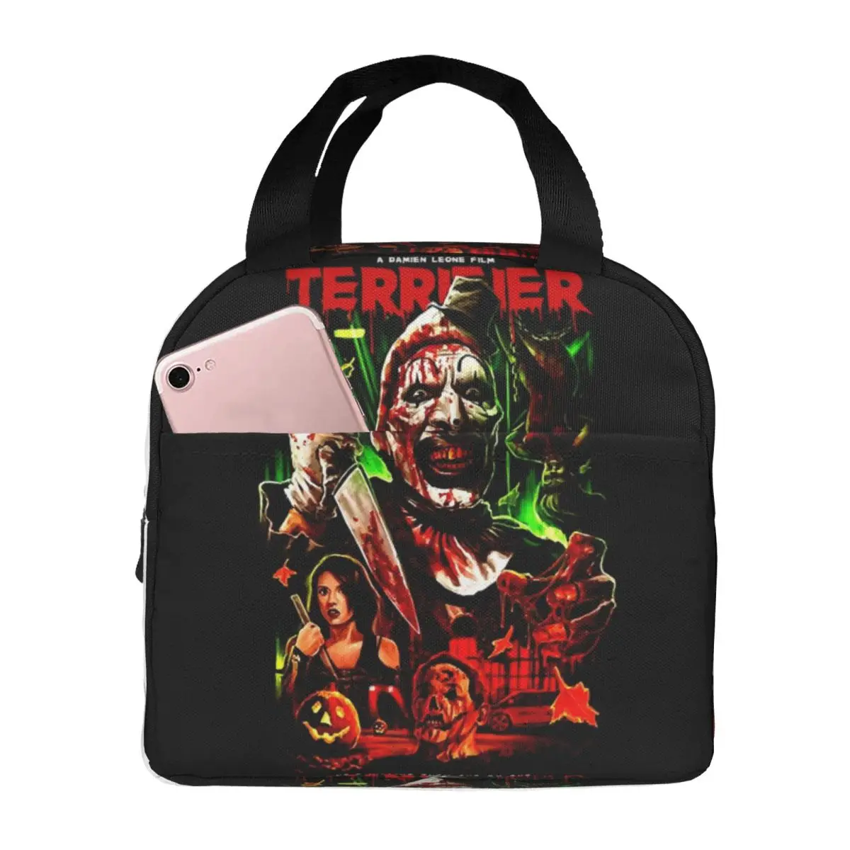 Terrifiers Movie Art Horror Slasher Halloween Insulated Lunch Bag Women Portable Thermal Cooler Lunch Tote office Work School