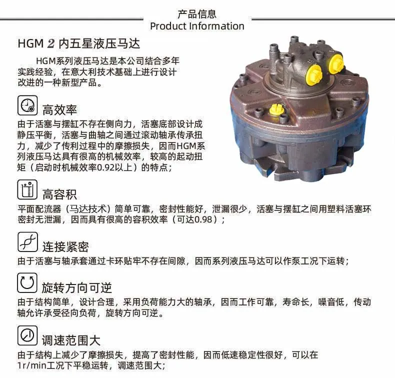 White HGM series low speed high torque oil motor radial plunger type HGM2-420