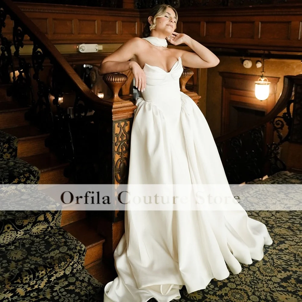 Country Garden Wedding Dresses With Scarf Sweetheart A Line Summer Holiday Bridal Reception Party Gown Customized