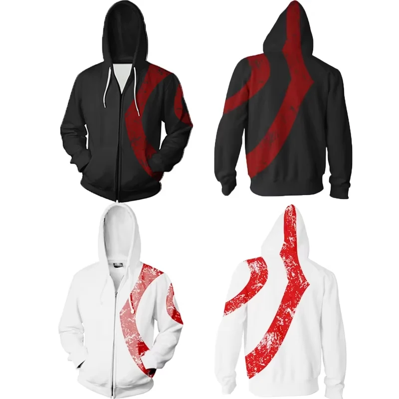 

Game God Costume of War Cosplay Hoodies Men's Casual 3D Print Hoodie Sweatshirt Zipper Hat Coats Jacket Outerwear