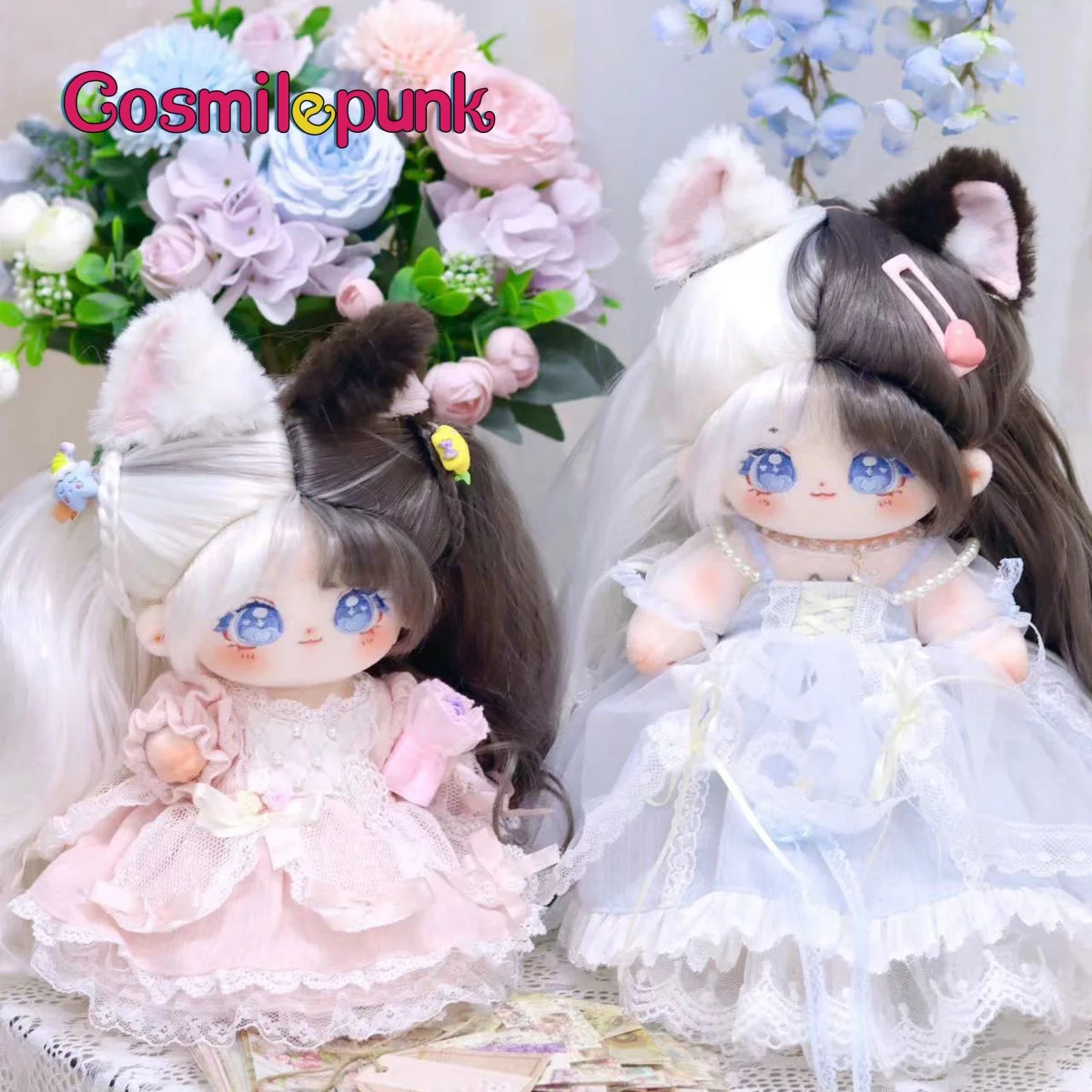 

Original Lolita Soft Silk Wig Girl Plush 20cm 28cm Doll Body Toy Monster Ear Tail Game Cosplay Anime Bag Accessories Cute PDD