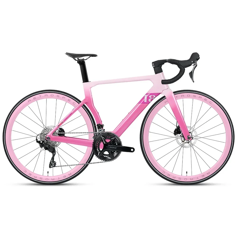 2025 TWITTER New T8 Aerodynamic Carbon Fiber Road Bike 105 Kit R7120-2*12S Internal Cable Routing R7070 Oil Disc Brake bicycle