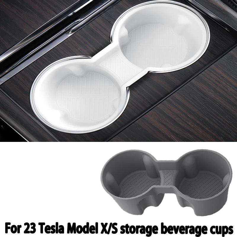 Suitable for 23 Tesla Model X/S storage beverage cups, water cup limiters, center console sleeve interior accessories