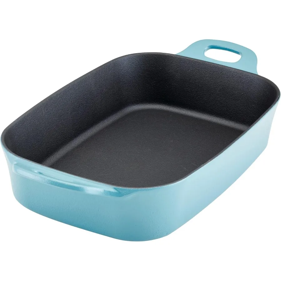 

Cast Iron Roasting Lasagna Pan/Baking Dish, Roaster/Rectangular, 9 Inch x 13 Inch, Agave Blue