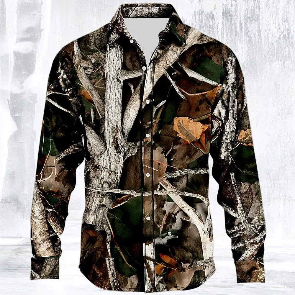 

Camo Camouflage Shirt Fashion 3D Printed Shirt Outdoor Button Up Shirt Casual Long Sleeve Shirt Street Blouse for Mens