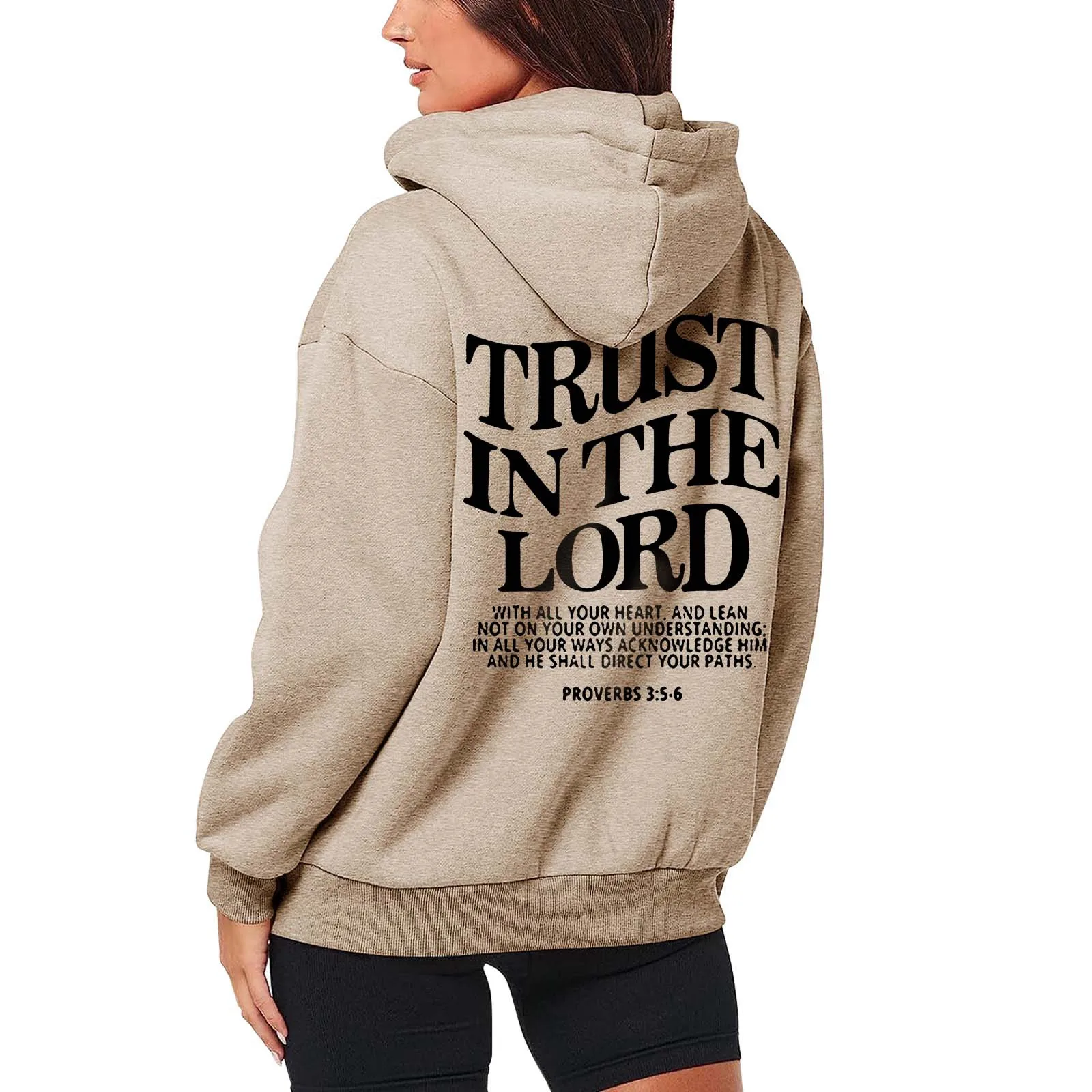 Women's Fashionable Letter Printed Zipper Long Sleeved Pocket Drawstring Womens Lightweight Hoodie Sweatshirt Long Hooded Tunics