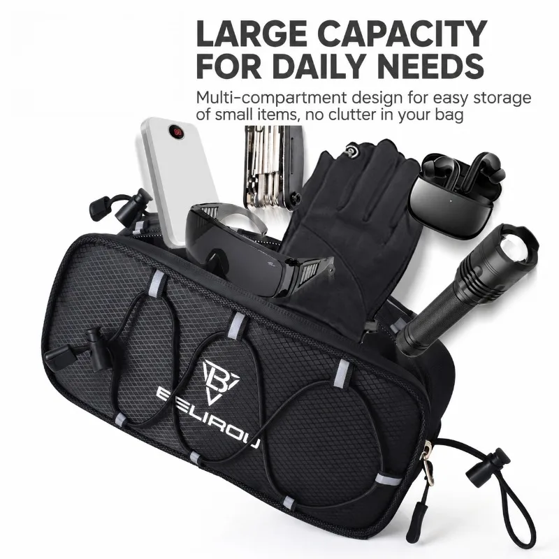 Mountain Bike Front Bag Hard Shell Head Pouch for Folding Bicycle Top Tube Storage Pack Cycling Outdoor Riding Accessories