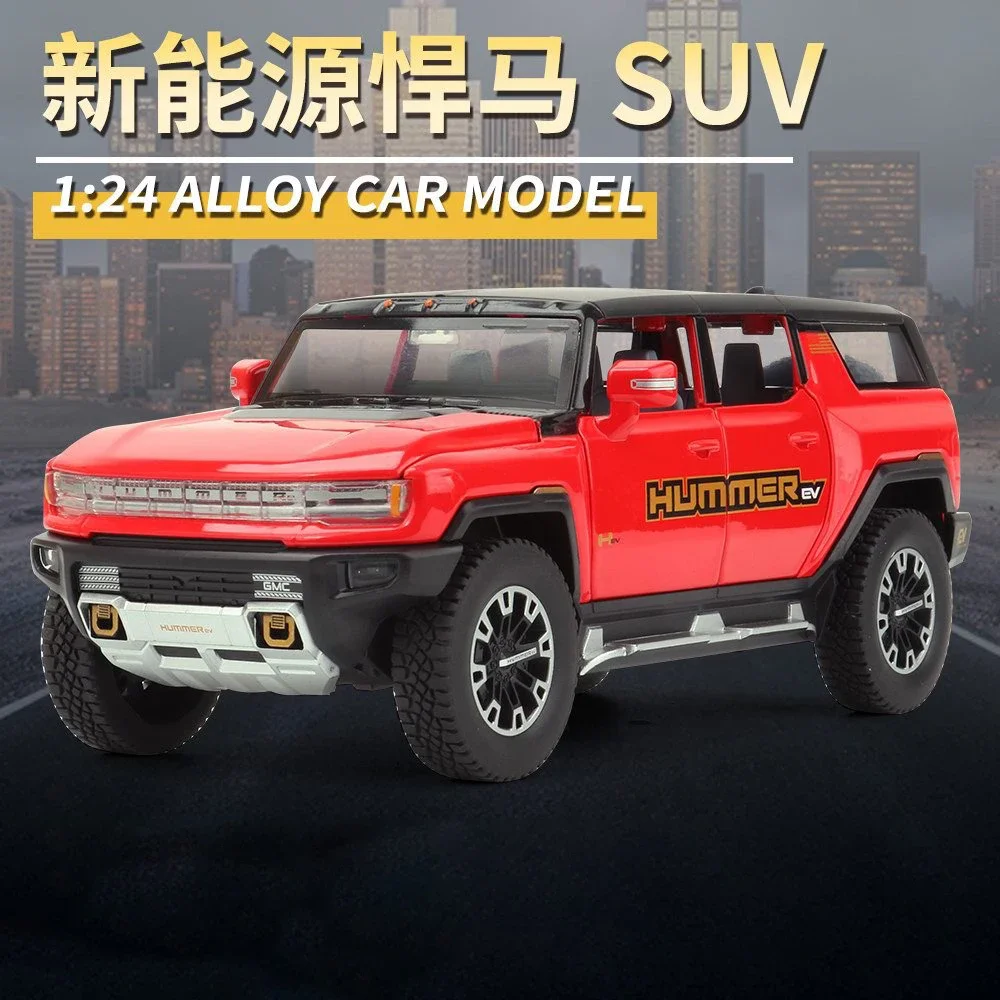 1:24 Hummer EV SUV Off-Road Alloy Car Toy Car Metal Collection Model Car Sound And Light Toys For Children