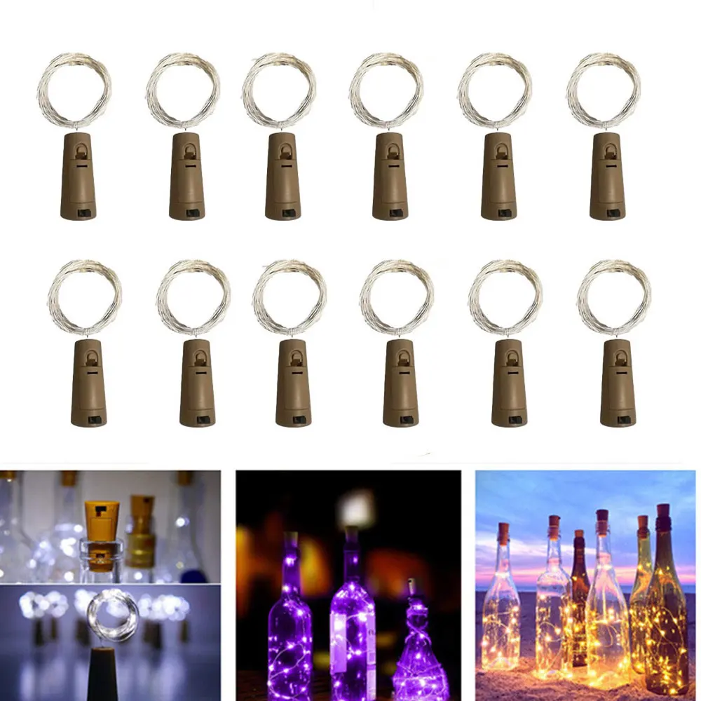 5pcs Bar LED Wine Bottle Cork String Lights Holiday Decoration Garland Fairy Lights Christmas Copper Wire String Lights