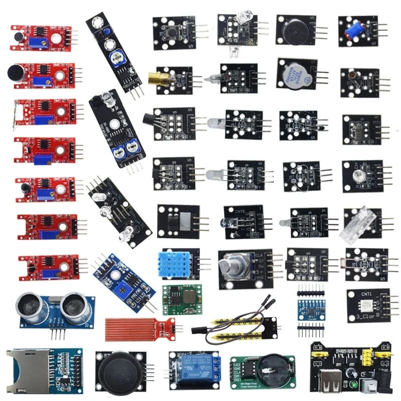 Per Arduino 45 tipi di sensori Digital Temperature umidità RGB LED Soil Buzzer Sound modulo sensore ad ultrasuoni UNO R3 MEGA2560