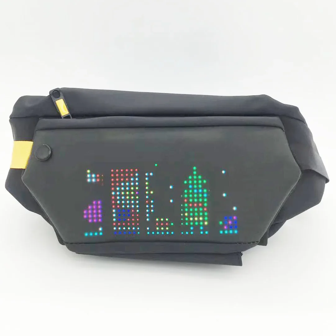 

LED fanny pack, shoulder messenger bag, matte PU breast bag, mobile phone download appDIY personalized editing text and patterns