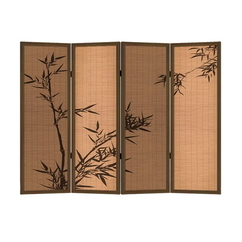 

Song-style aesthetics classical new Chinese-style folding bamboo woven screen partition guest dining room bedroom