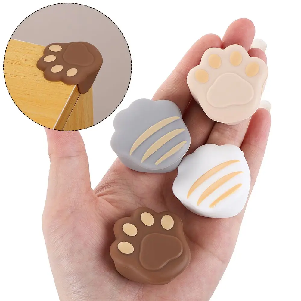 1PC Soft Silicone Cat Paw Table Desk Corner Guard Edge Anti collision Strip Table Protection Baby Kids Security Furniture Pads