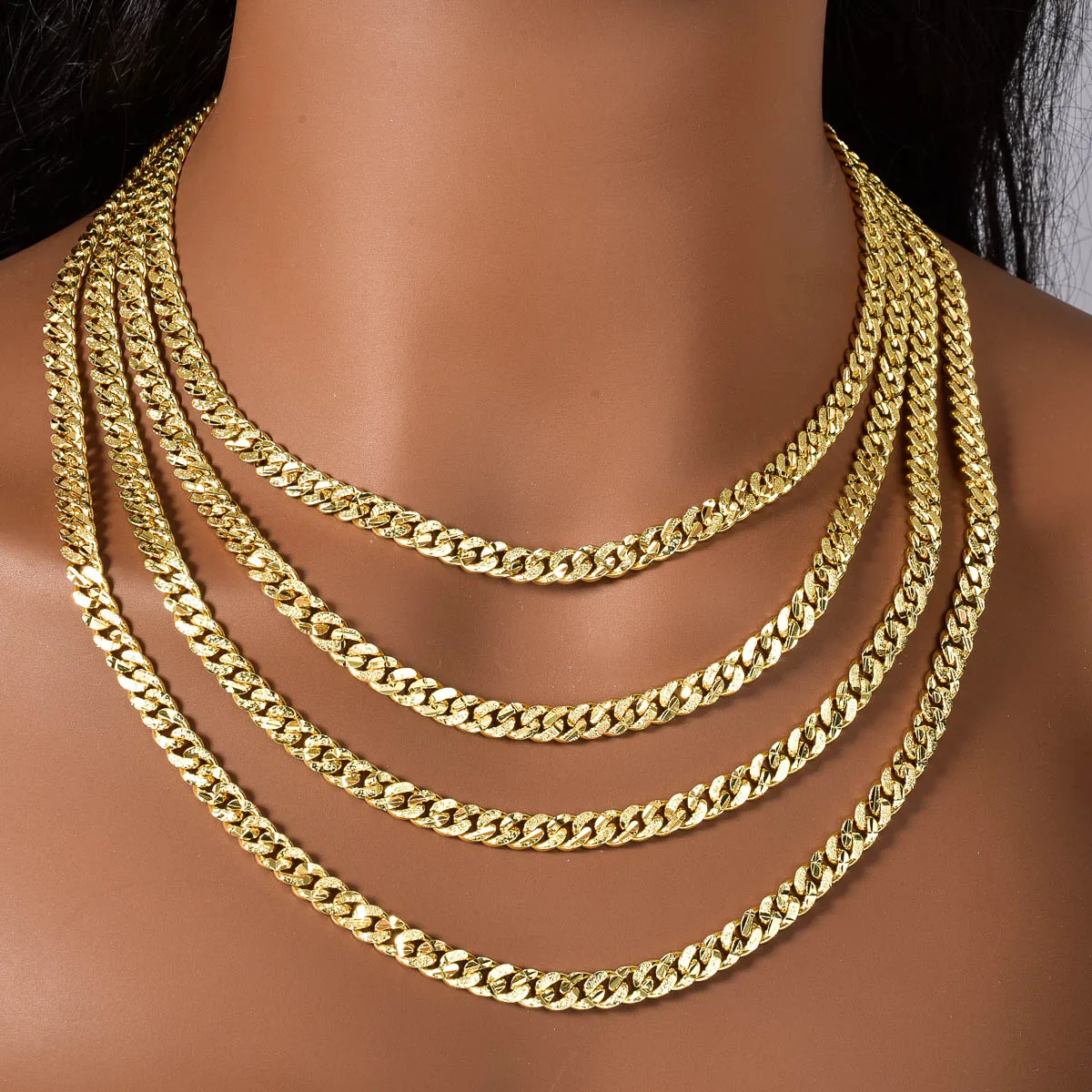 Neue kubanische Kette Halskette für Männer und Frauen Hip Hop Punk Party Bankett Schmuck Accessoires Geschenke – Detail 2