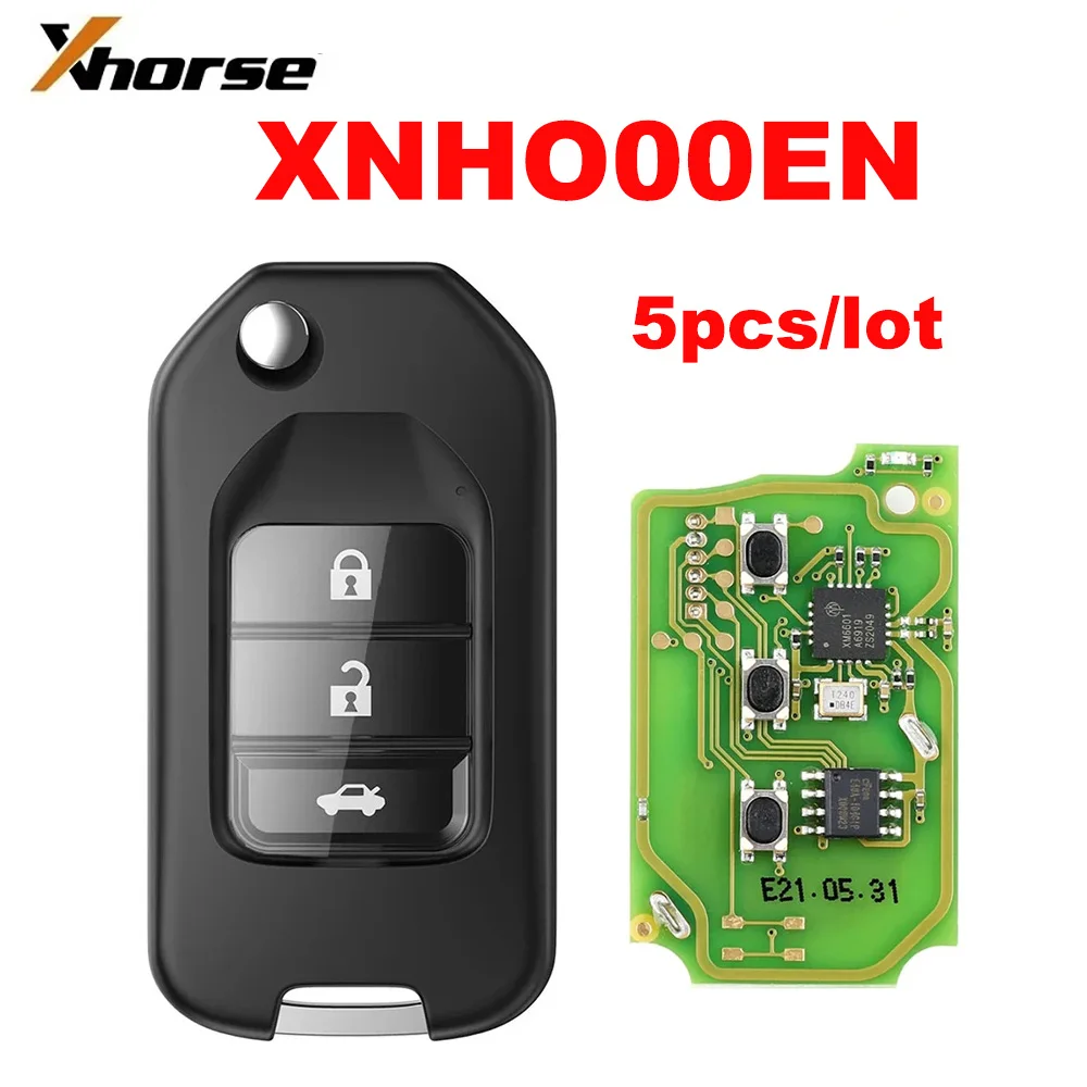 

5 шт./лот XHORSE VVDI2 XNHO00EN для Honda 3 кнопки беспроводной универсальный дистанционный ключ английская версия работает с мини-ключом VVDI