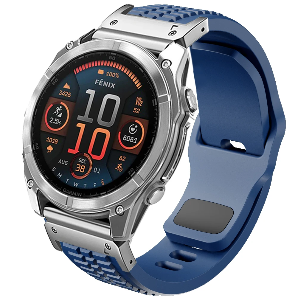 حزام سيليكون 26 ملم لساعة Garmin Fenix 8 7X Pro Tactix 7 EPIX Pro Quick Fit Soprts Band لـ Garmin Enduro 3 2X Instinct 3 2X