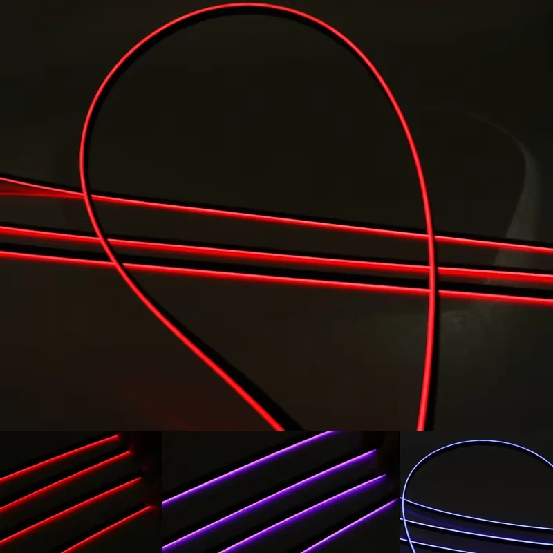 35/75/110cm RGB 64 Colors Acrylic Strip Car LED Ambient Light Parts Replacement Accessories (4 Wires 4 Pins)