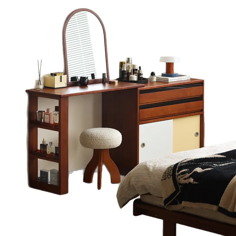 Retro solid wood chest dresser integrated, small apartment simple creative storage integrated