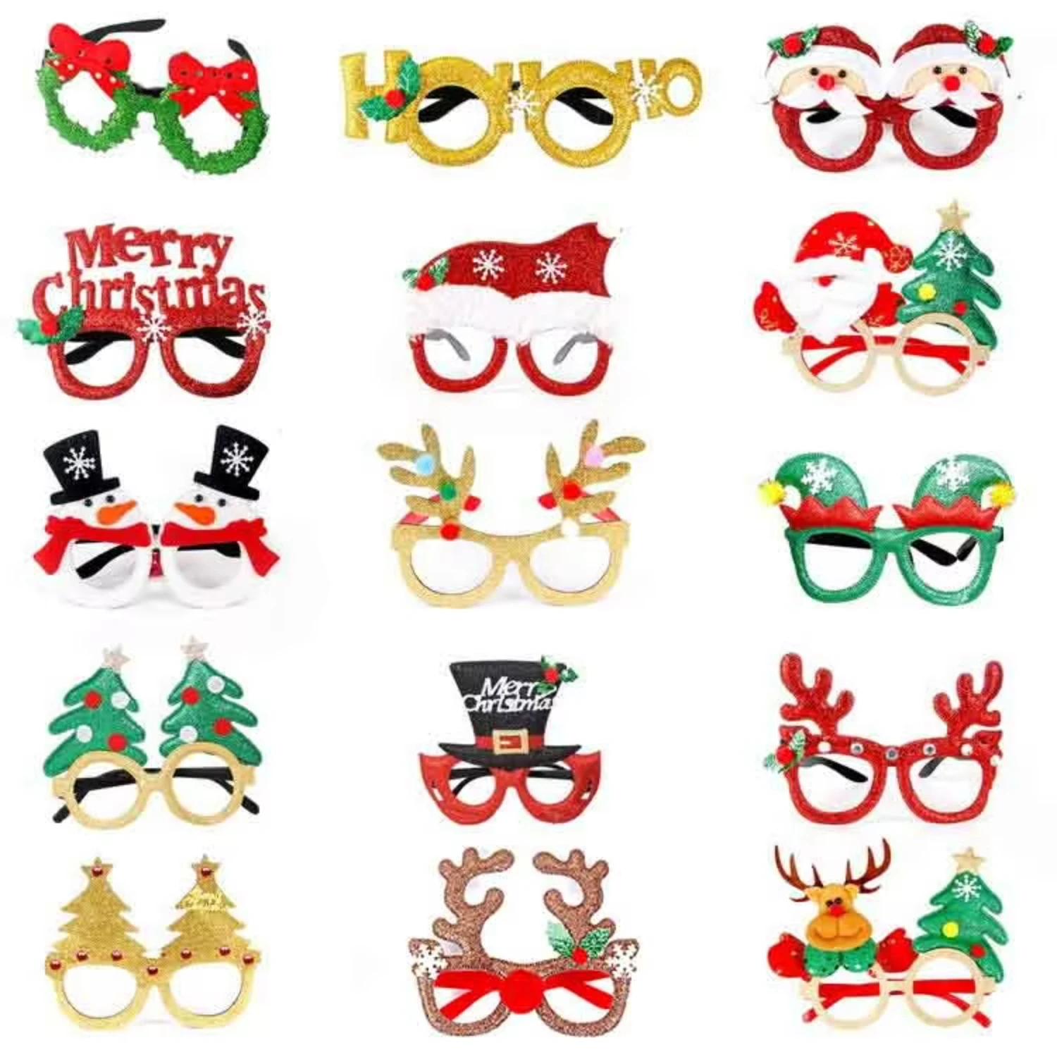 1 pcs  Christmas Decorations Santa Tree Eyeglasses Office Party Festive Gingerbread Merry Christmas Glasses For Christmas Gift