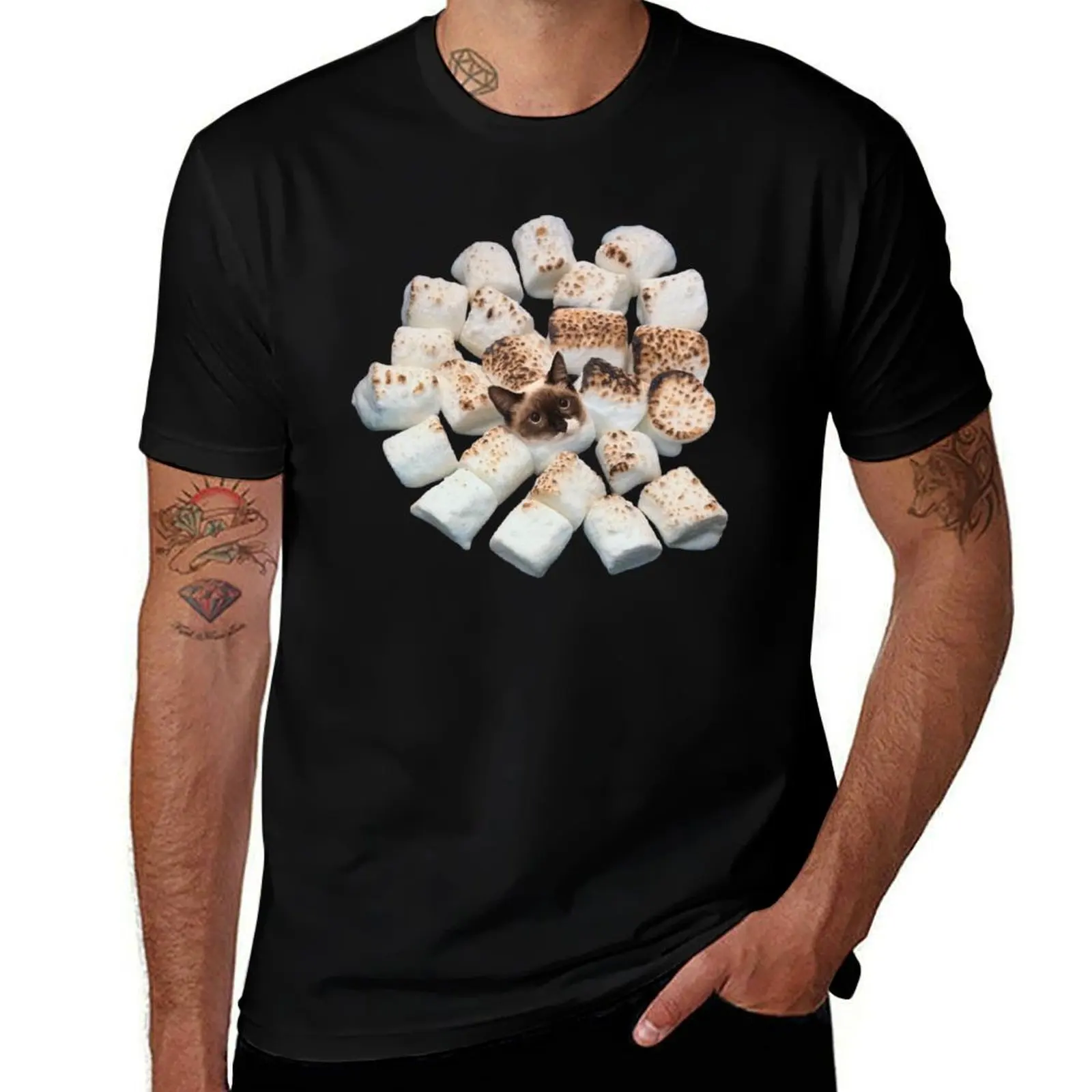Marshmallow Cat T-Shirt t shirt man designer T-Shirt