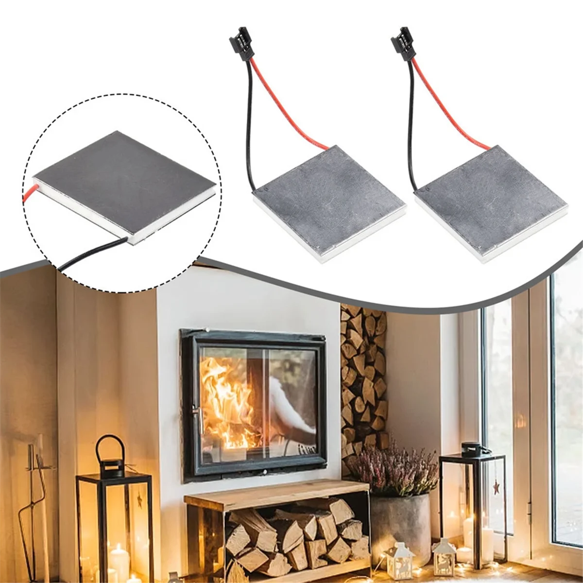 

2Pcs Fireplace Fan Generator Sheet Fireplace Fan Motor Stove Oven Thermoelectric Electric Generator Motor Accessories