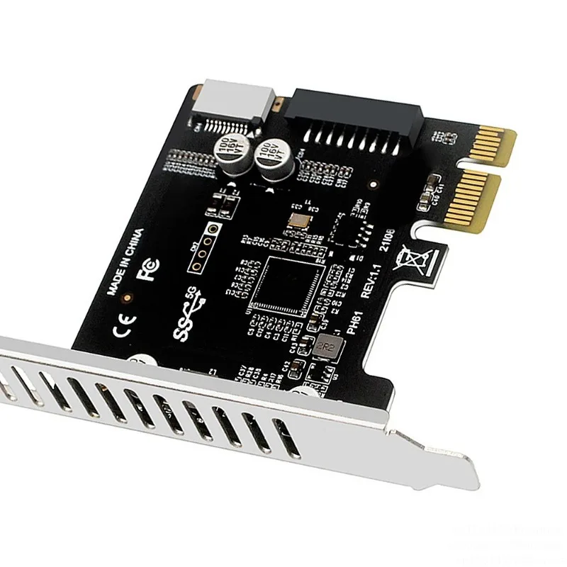 Computer PCI-E To USB 3.0 PCIE Expansion Card 19PIN PCI-E To USB 3.0 Type C Front Panel Adapter
