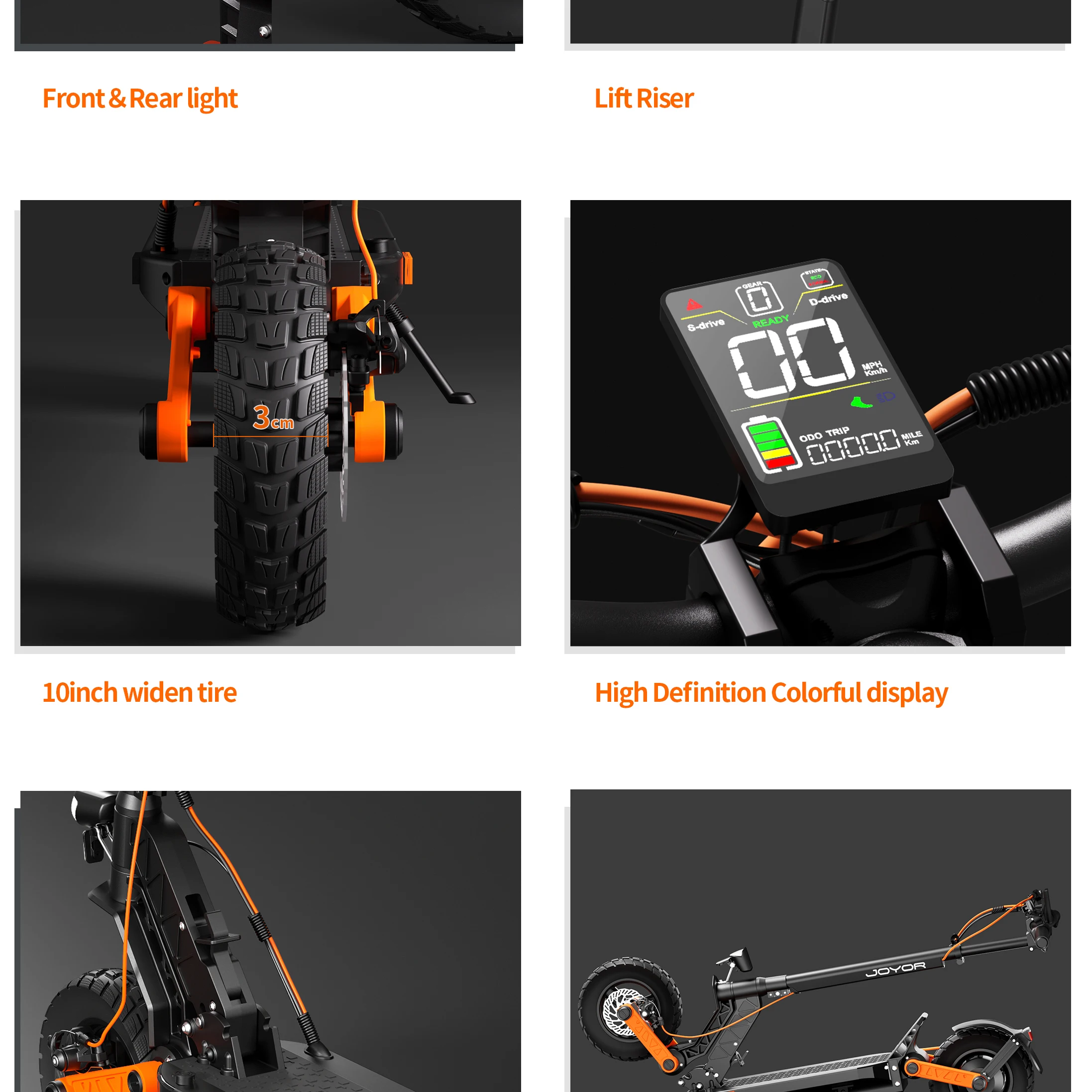 JOYOR S5PRO Elektroroller 48V 26AH Akku mit ABE-Zertifizierung Elektroroller für Städtische Tägliche Pendlerfahrten E-Scooter – Detail 7