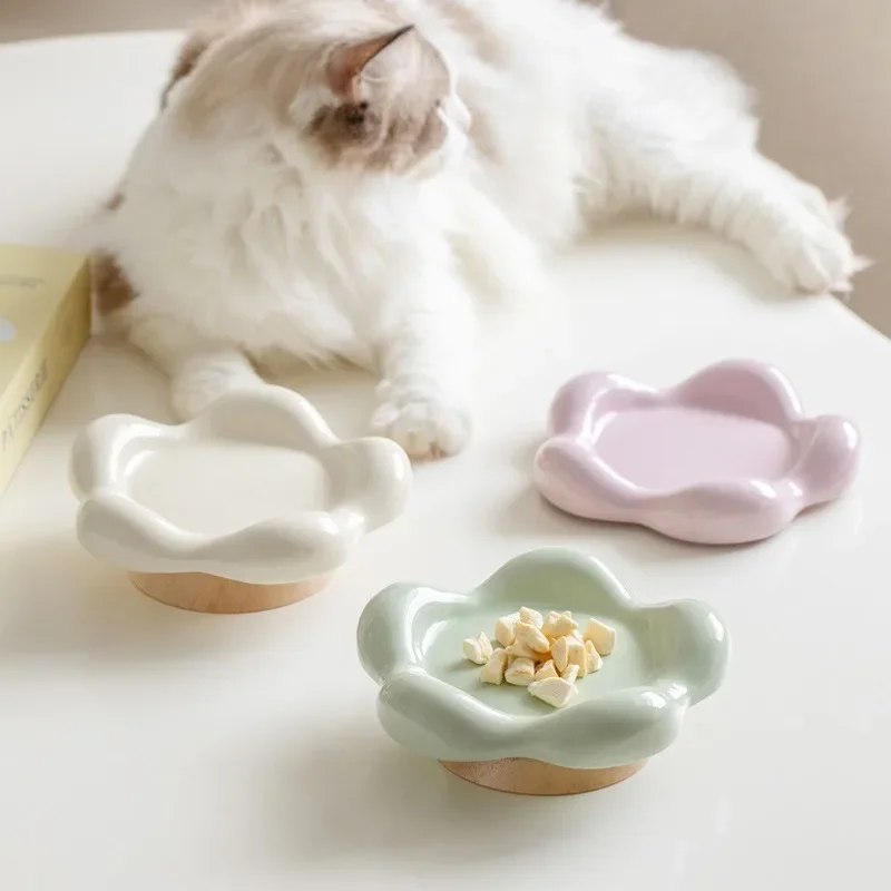 

Pet ceramics protection cervical vertebra cat bowl cat food snack bowl feeding pet dinner plate dog food basin grain plate