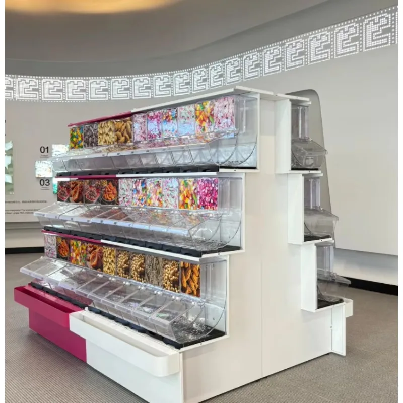معدات السوبر ماركت الرف المكسرات صناديق عرض الحلوى حامل صندوق الطعام البلاستيكي اختيار ومزيج رفوف عرض الحلوى للمتجر #5