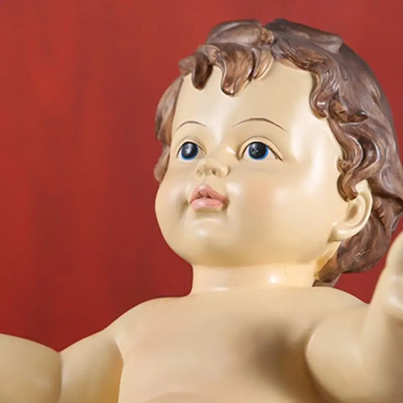 KX4B Resin Religious Nativity Figurine Little Baby Jesus Statue Ornament Christ Craft Home Decoration Gifts