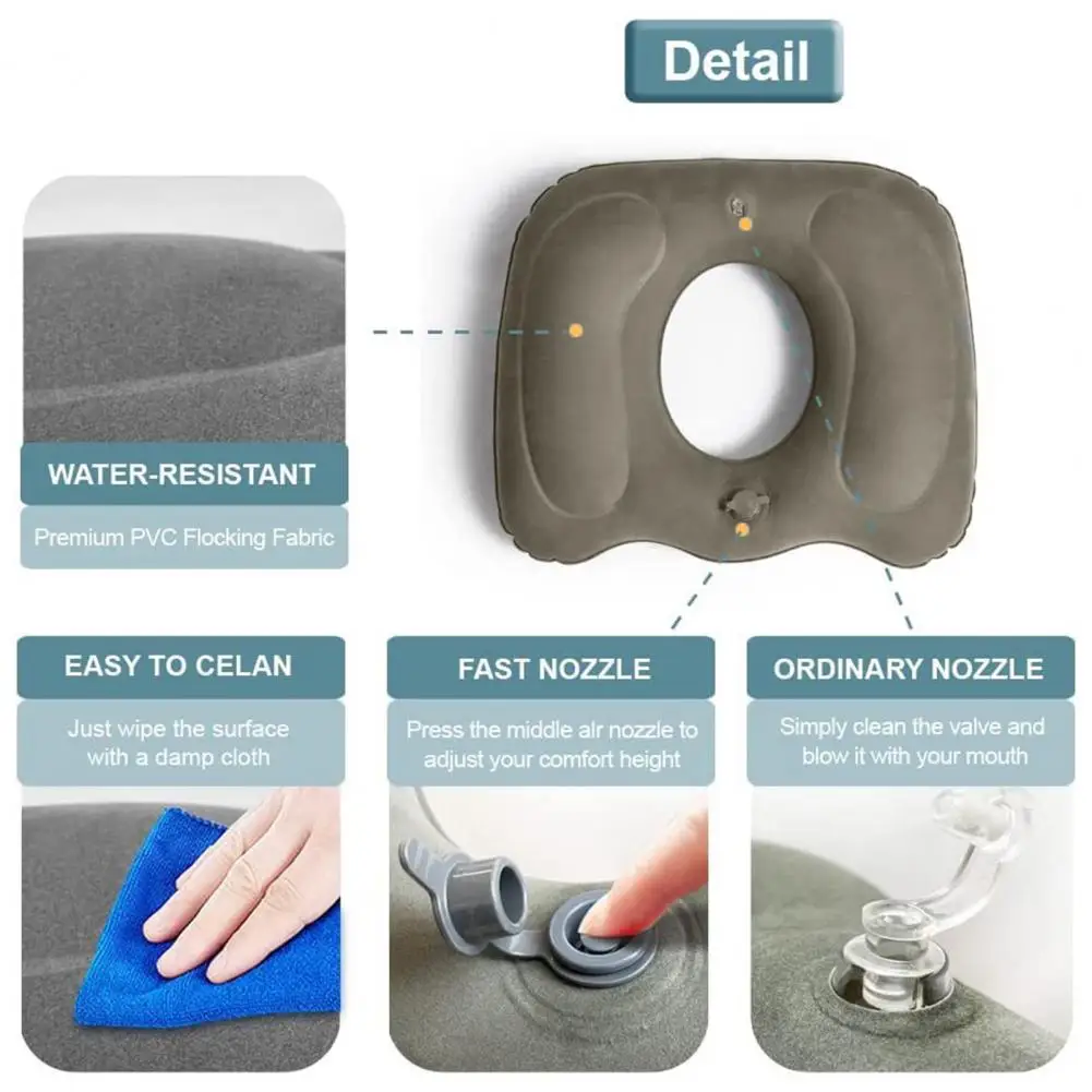 Cushion Portable Cushion Mid Hollow Cushion for Hemorrhoids Anti-decubitus Flocked Buttock Support Office Home Sitting Piles
