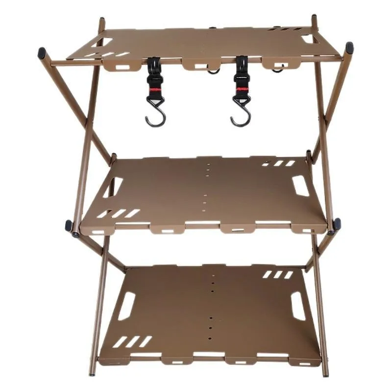 For Outdoor Camping Portable Folding Rack Carbon Steel Assembled Camping Table BBQ Picnic