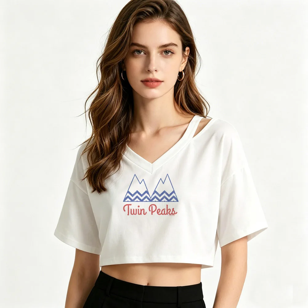 Twin Peaks cropped top female harajuku clearance sales cheap gyaru tshirt cute party vintage japan graphic