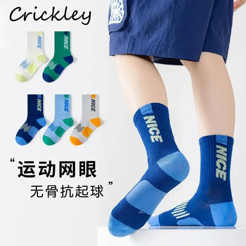 

5 Pairs/Lot Spring Summer Letters Boys Girls Socks Mesh Breathable Children Socks Fashion Cotton Soft Toddler Kids Socks