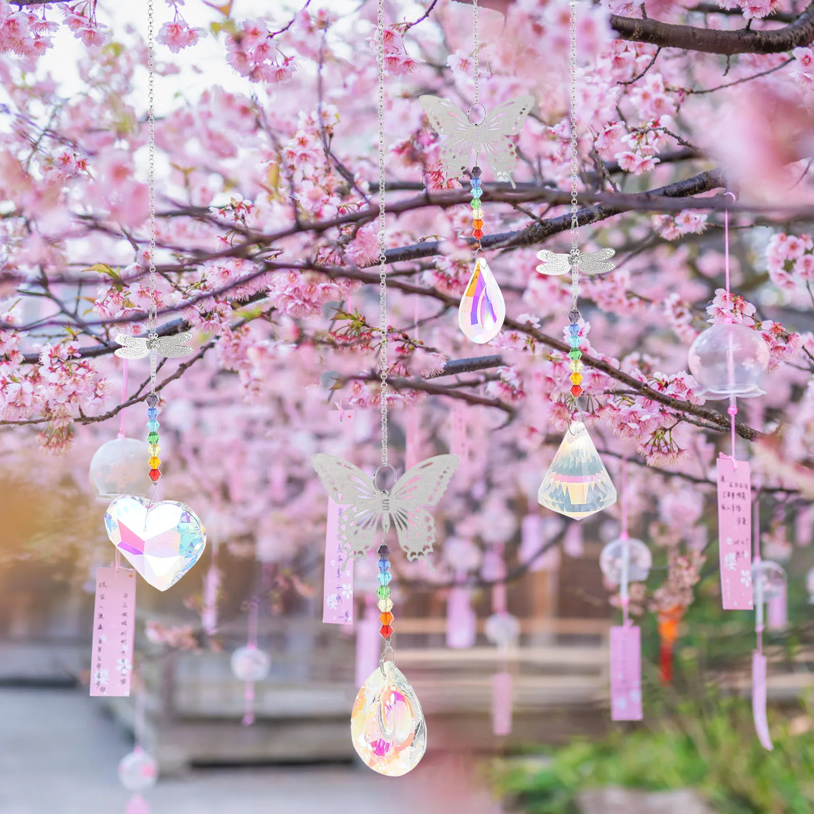 

6Pcs Hanging Sun Catcher Crystal Ornaments Window Garden Decoration Indoor Outdoor Pendant Crystal Hanging for Windows