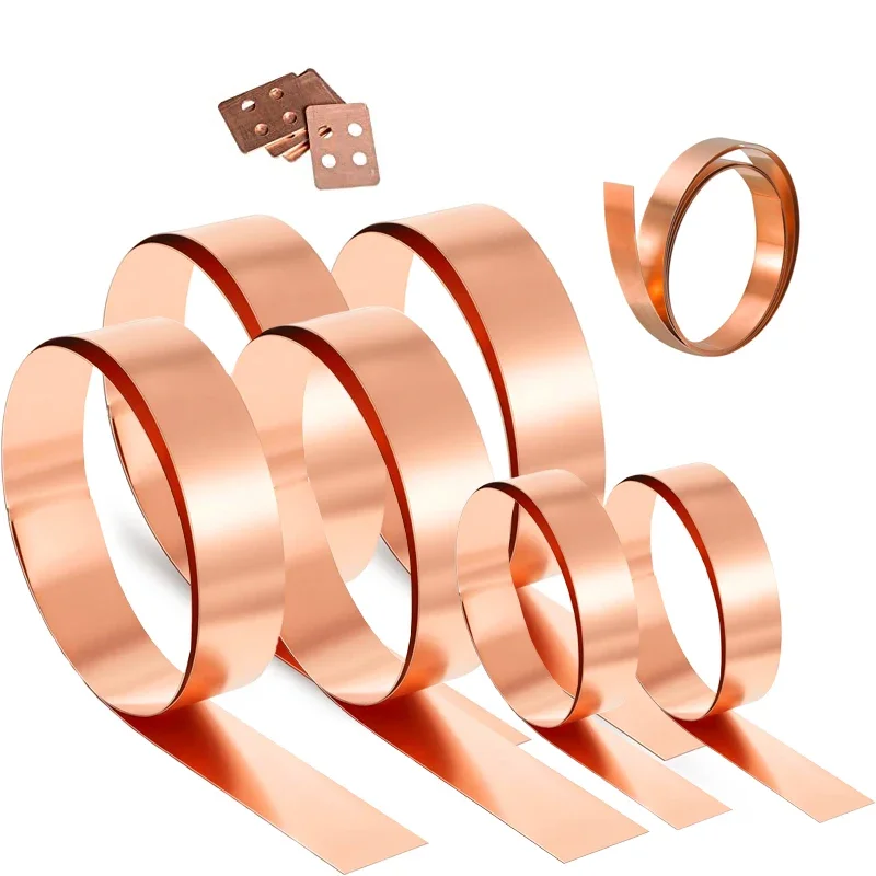 1pcs 99.9% Pure Copper Cu Metal Sheet Foil 0.01-0.5mm Thickness Copper Sheet  Copper Strip for Jewelry Crafts Repairs Electrical